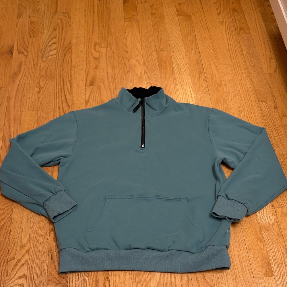 Zyia Active 1/4 zip teal sweatshirt Size L EUC